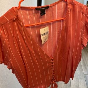 Forever 21 Striped Pink Shirt Never Worn